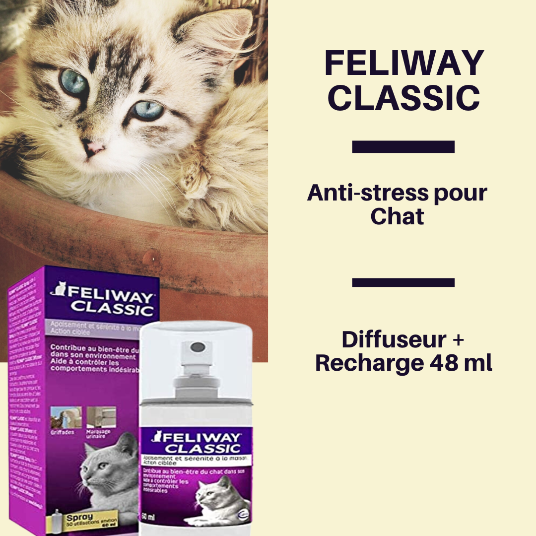 feliway classic anti stress pour chat recharge 48 ml